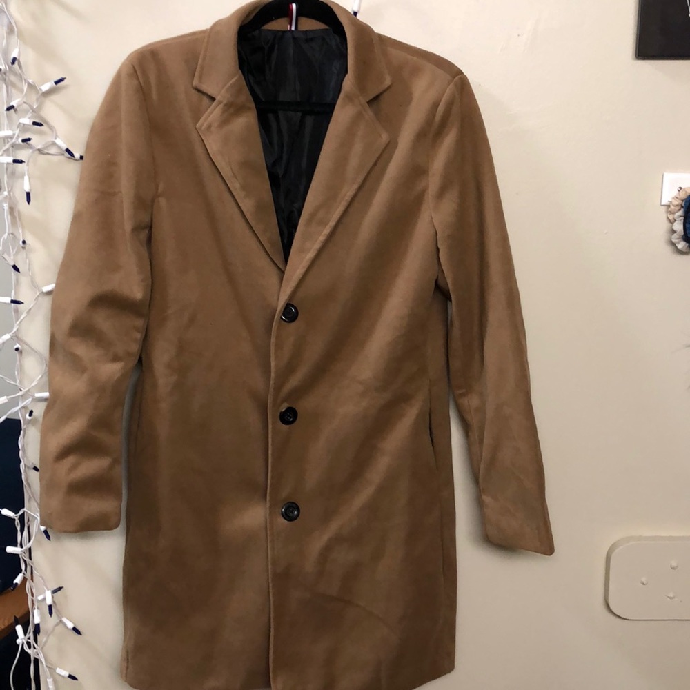 Brown Three button Trench coat style